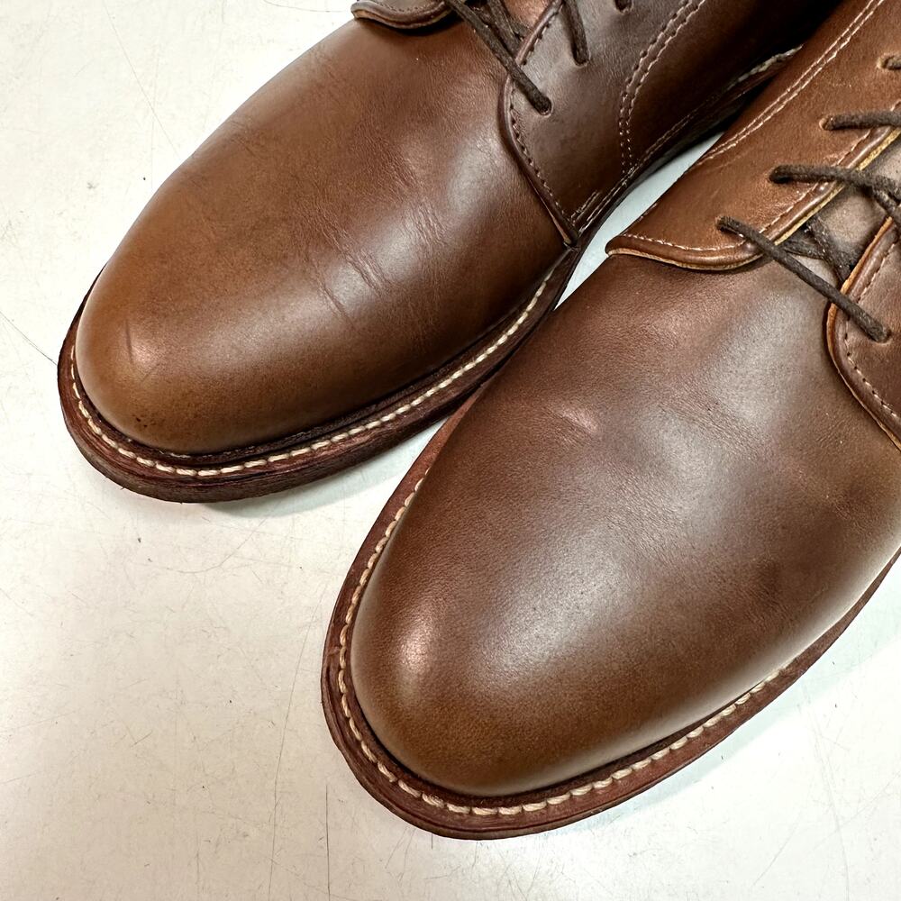 EXCELLENT Oak Street Bootmakers Natural Brown Plain Toe Blucher Made in USA 10 - Picture 6 of 10